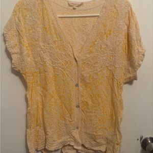 Solitaire Cream and Yellow Lace Blouse
